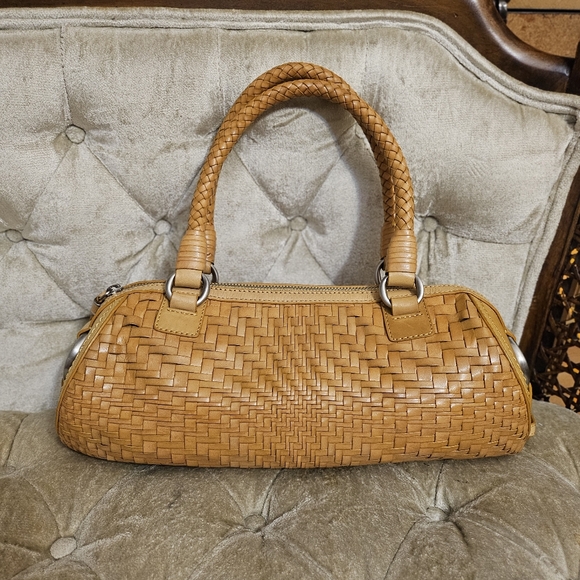 Cole Haan Handbags - (Sold)Authentic Cole Haan leather woven  hotdog bag